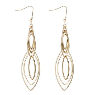 Gold layered oval drop earring